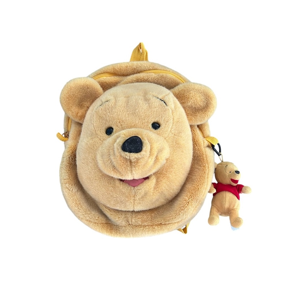 VTG Walt Disney World Winnie the Pooh 3D Plush Backpack w/Pooh Charm FLAWS READ - Picture 2 of 14